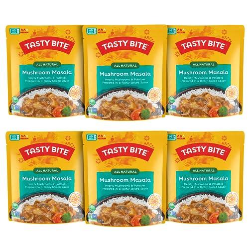 Tasty Bite Mushroom Masala, 10 Ounce, Pack of 6, Ready to Eat, Microwavable Entree, Vegan with Mushrooms & Potatoes
