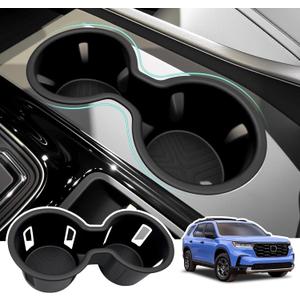 Cup Holder Organizer Compatible with Honda Pilot 2023-2026 & Passport/Ridgeline 2024-2026 Accessories, Noise-Free Water & Dust Proof Insert Console Drink Holder for 23-26 Pilot Accessories