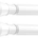 2 Pack Adjustable Tension Curtain Rod 30 to 64 inches, Curtain Rod for Windows Tension Rod No Drill, Spring Tension Curtain Rod for Window, Bathroom, Doorway, White