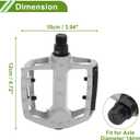Bicycle Pedal Aluminum Alloy Universal Bike Flat Pedal with Reflective Strips Fit 14mm Non-Slip Bicycle Pedal for BMX MTB Road Bikes 1 Pair