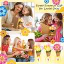 Motipuns 24 Set Mother's Day Flower Bouquet Craft Kit DIY Spring Flower Paper Crafts Make Your Own Floral Bouquet Tulip Handmade Exchange Gift for Home Activities Mom Teacher Appreciation