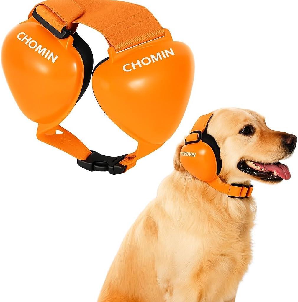 Dog Ear Muffs for Noise Protection, 29dB NRR Dog Earmuffs, Noise Cancelling Headphones for Dogs (Small, Orange)