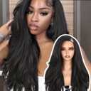 FAVE 26 Inch V Part Wig Glueless Layered Yaki Curly Half Wigs for Black Women Lightweight Synthetic Wigs Heat-Resistant Hair Replacement Wig Wear And Go