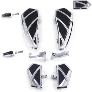 Phantom Floorboards Kit Footboards for Harley Touring Street Glide, Electra Glide, Road King, Road Glide, Softail (Chrome, without brake shifter lever)