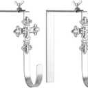 2 Pack Christmas Headstone Wreath Hanger - Adjustable 6-11 Inch - Metal Gravestone Flowers Holder - Cemetery Tombstone Wreath Hook for Christmas Grave Memorial Day