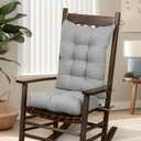 Rocking Chair Cushion, Non Slip Seat & Back Cushions with Ties, Comfort Durable High Resilience Silk and Sponge Particles Filling, Light Gray