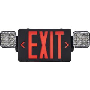 TANLUX Black Exit Sign with Emergency Lights, LED Emergency Exit Light with Battery Backup, UL Listed, AC 120/277V, Commercial Emergency Lights Combo for Business - 1 Pack (Black Housing+Red Letter)