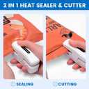 2 x 2 In 1 Mini Bag Sealer with Cutter, Rechargeable Heat Sealer, Portable Snack Bag Sealer for Plastic Bag Food Storage (Pure White)