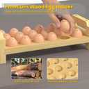 Egg Holder Countertop, 2-Tier Stackable Wooden Egg Holder for 36 Eggs, Space Saving Countertop Organizer, Multi-Size Egg Storage Rack for Chicken Duck Turkey Quail Eggs, Natural