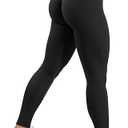 Sogetdo Yoga Leggings for Women Hidden Scrunch Butt Non See Through High Waisted No Front Seam Athletic Gym Workout Pants L