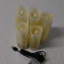 ALED LIGHT Real Wax Rechargeable Candles Flickering Realistic,Warm White Flameless Candles Rechargeable with Remote for Home Decor Idea Gift，Pack of 5(D 2.2”X H 5”5.5”6”7”8”)