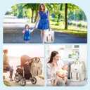 mommore Diaper Bag Backpack, Breast Pump Backpack for Spectra S1,S2 Medela Pumping Backpack for Working Moms with 15.6 inch Laptop Sleeve, Champagne