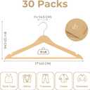 GRANNY SAYS Clothes Hangers for Closet, 30 Pack Wood Hanger, Heavy Duty Wooden Hangers for Coats, Suits, Pants, Natural Wood Color