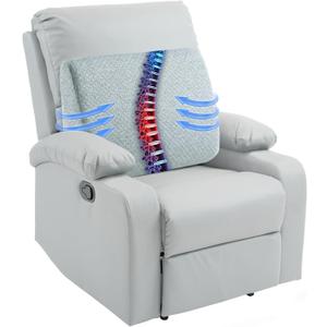 HOMBYS Lumbar Support Pillow for Recliner Chair, Memory Foam Back Support Cushion for Elderly,Extra Large Lumbar Support Pillow,Thick Backrest for Home Reading (Light Grey, 20x13.5"x5")