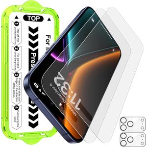 Esanik 2+2 Pack for iPhone 17 Pro Max Matte Glass Screen Protector Auto-alignment Anti-Glare & Anti-Fingerprint,Anti-Reflection,Bubble Free, Smooth as Silk, 9H Glass Screen Cover