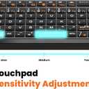 Mini Keyboard with Touchpad, Bluetooth + 2.4G Dual-Mode Ultra-Thin Portable Keyboard | Rechargeable Keyboard with 7-Color Backlit for Tablet/PC/phone/TV, Suitable for travel, office, and home use