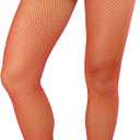 ToBeInStyle Women's Spandex Seamless Glittery Fishnet Pantyhose Tights Hosiery (Red)