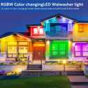 HNRLOY RGB Wall Washer Light with Bar 2Pack, 72W LED RGB Color Changing Landscape Wall Wash Lights, 4FT 120V Dimmable Stage Wash Light Bar for Hotel,Building,Commercial Garden Lighting