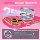 BENTOBEN Magnetic for iPhone 17 Pro Max Case 6.9" 2025, Cute Luxury Curly Wavy Bumper [Compatible with Magsafe] [Full Camera Protection] Slim Shockproof Protective Girl Women Phone Cover,Hot Pink/Gold
