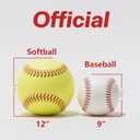 Official Size 12" Softballs - Fastpitch Practice & Training Balls, Leather Covered