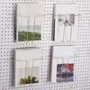 Beeveer 4 Pair Pegboard Display Shelves Expandable Width Metal Magazine Holder Hanging Wall File Organizer Pegboard Accessories Wall Decor for Pantry Exhibitions Trade Show Retail Store(Gold)