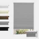 Boolegon No Drill Blackout Cellular Window Shades,Grey,26.5" W x 48" H