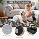 3x10 ft Long Hallway Runner Rug Non-Slip Washable Kitchen Floor Mat with Rubber Backing, Boho Vintage Floral Soft Low-Pile Thin Wide Carpet for Bedroom, Entryway Indoor (Black,3x10)