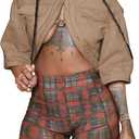 Jackets for Women Casual Short Sleeve Sexy Cropped Denim Jacket Cut Out Button Down Top Clubwear (Khaki), X-Large