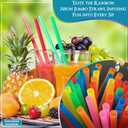 Concession Essentials Neon Jumbo 7.75 UN 500 Neon Jumbo Straws, 7.75" Unwrapped 500ct (Pack of 500), Multi Neon (CENeon7.75Unwrapped-500CT)