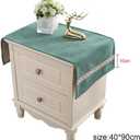 Utobanh Bedside Table Dustcover - Bedside Tabletop for Home Decoration - Bedside Tablecloth for Furniture Dcor - Rectangle15.735.4 Inch (Green)
