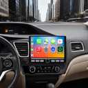 QLED Radio for Honda Civic Upgrade for 2013 2014 2015 Models,Carbon Fiber Style,Touch Screen Stereo Replacement,Wireless carplay Android auto,4G Network,Free Camera