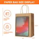 METAPRINT Brown Paper Gift Bags with Handles in Bulk, 100pcs Kraft Paper Bags 8x4.5x10.8 inch, Recyclable Shopping Bags for Retail, Grocery, Party Favors, Wedding