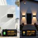 Solar Wall Lights Outdoor 2 Pack, Up and Down Solar Wall Sconce, 3000K Warm White Dusk to Dawn, IP65 Waterproof Exterior Mounted Lights, Up to 16H Runtime for Porch, Doorway, Entryway