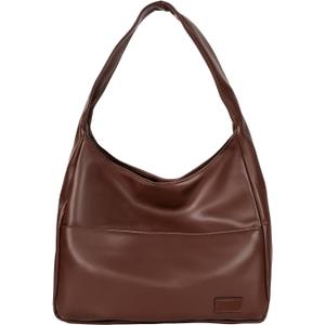 Women Tote Handbags Chic Vegan Leather Tote Bag Purse Stylish Casual Trendy Large Soft Shoulder Bag (Coffee)