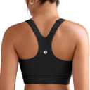 RUNNING GIRL Sports Bra for Women,Adjustable Straps Supportive High Impact Sports Bra with Sewn in Pads (XX-Large, Black)