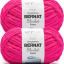 Bernat Blanket Extra Bright Pink Yarn - 2 Pack of 300g/10.5 oz - 100% Polyester - #7 Jumbo - 97 Yards - Knitting/Crochet