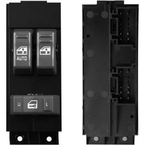 Window Switch Driver Side Master Power Switch | Compatible with 1999 2000 2001 2002 Chevy Silverado GMC Sierra 1500, 2500, 2500 HD, 3500 2-Doors Pickup Truck | Replace # 15047637, Gray
