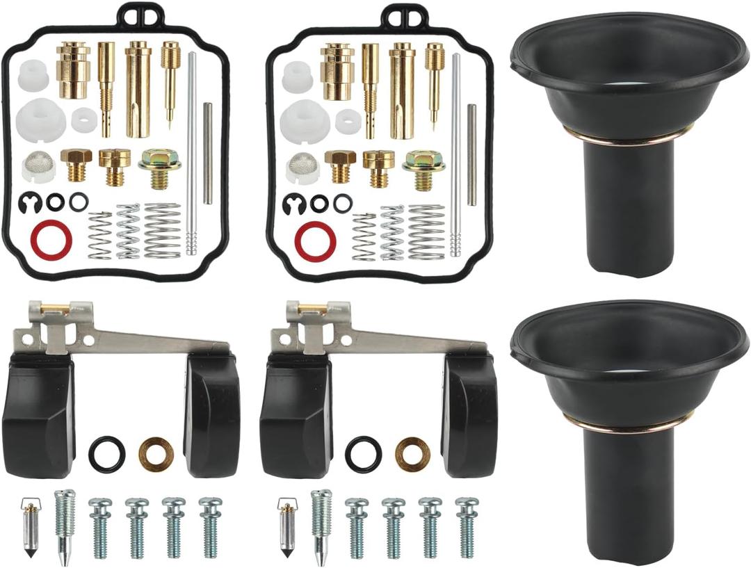 MOTOALL 2 Pack Carb Carburetor Repair Gaskets Jets Rebuild Kit for Yamaha XVS650 V Star 650 1998-2016 Motorcycle