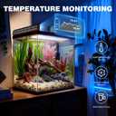 Coospider 5 Gallon Glass Fish Tank, Aquarium Starter Kit, Aquarium Kit with Quiet Filter Pump, 3-Color LED Lights, Simpel Self-Cleaning, Temp Monitoring for Fish, Shrimp, Family Kids Gift Ideas