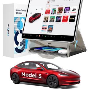 Under Screen Organizer for Model 3 2016~2026, Including Model 3 Highland 2024~2026 (Standard, Premium & Performance), Concealed Center Console Organizer Tray, Quick & Stable Installation