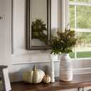 ALMA White Ceramic Vase 11 Inch Tall, Boho Vases for Tulips, Large Table Vase for Pampas Grass in Any Modern Home Decor, Kitchen Table Centerpiece, Shelf, Mantel Decor