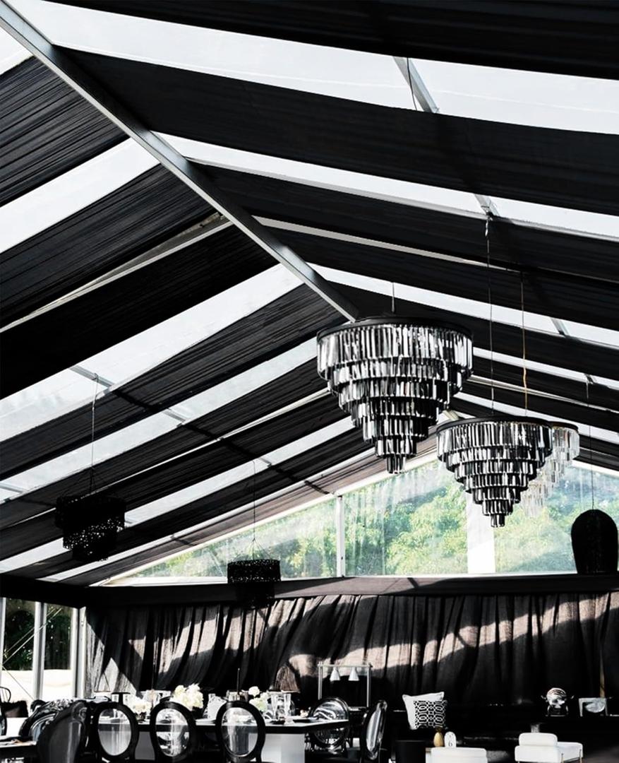 6 Panels Black Ceiling Drapes for Wedding 5ftx30ft Chiffon Fabric Arch Draping Curtains Sheer Drapery for Party Ceremony Birthday Baby Shower Reception Stage Swag Ceiling Decorations