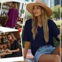 Huukeay 3 Pack Women's Oversized Cotton T-Shirts V Neck Loose Fit Casual Workout Tees Soft Short Sleeve Tops (XL)