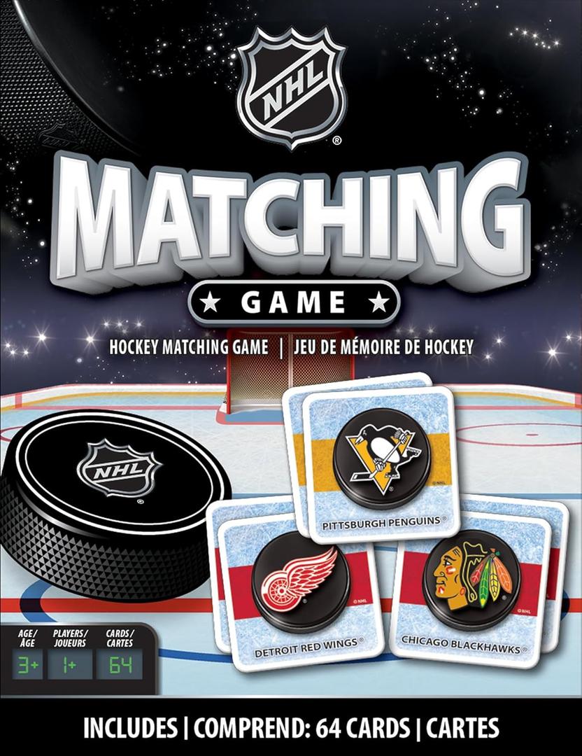 Masterpieces Sports Games - NHL League Matching Game - Game for Kids and Family - Laugh and Learn