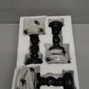 Geelin 3 Pcs Skull Tealight Candle Holder for Halloween Decoration Resin Gothic Skeleton Candlestick Holders Black Retro Spooky Desktop Decor for Halloween Fireplace Home Office Dining Party