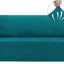 Asnomy Couch Covers for 3 Cushion Couch Stretch Sofa Covers Slipcovers, Pet Protector Furniture Covers for Dogs Cats Spandex Jacquard Fabric Small Checks LargePeacock Blue