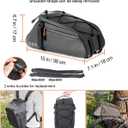 Insulated Rear Bike Rack Bag with Rain Cover, 10L Waterproof Backpack Shoulder Saddle bag for Bicycles, Reflective Cycling Seat Storage Bag for Warm or Cold Items for Camping Travel Outdoor