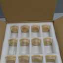 6oz Glass Food Storage Jars, Glass Jars with Bamboo Lids, Kitchen Storage Jars, Set of 12, Canisters with Airtight Lids for Spice, Coffee, Cookie, Pantry Organizers