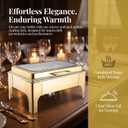 Chafing Dishes for Buffet,Roll Top 9QT Stainless Steel Chafers and Buffet Warmers Sets with Glass Lid for Parties Weddings Catering Events Dinners (Gold)