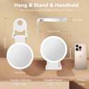 Auxmir 1X/30X Magnifying Mirror with Light, Double Sided Makeup Mirror with Adjustable 3 Color Light, 2000mAh Rechargeable Lighted Magnifying Mirrors with Tweezer, Foldable Travel Mirror with Rotation
